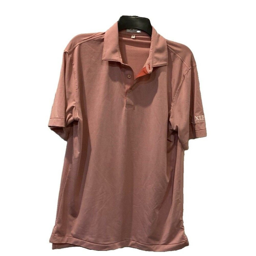 Men's Peter Millar Summer Comfort Polo Performance Red White Striped Sz M